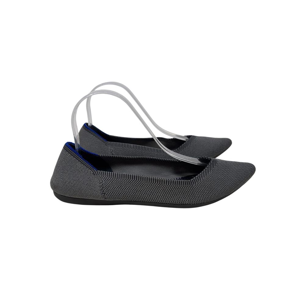 Rothy's The Point Flats Womens 8 Gray Knit Pointed Toe Slip-On No Insoles